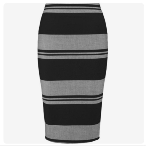 Elizabeth and James Black Gray Stripe Aisling Skirt - Picture 2 of 3